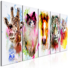 Maal - Watercolour Animals (5 Parts) Narrow hind ja info | Seinapildid | hansapost.ee