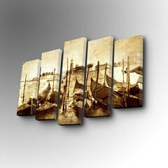 Репродукция из пяти частей Лодка цена и информация | Настенные деревянные декорации | hansapost.ee