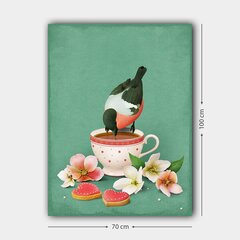 Репродукция Снегирь и чашечка чая цена и информация | Настенные деревянные декорации | hansapost.ee