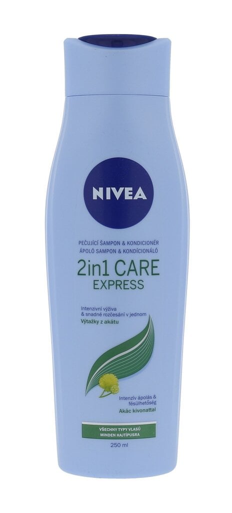 Nivea Hooldav šampoon ja palsam 2in1 Care Express 250 ml hind ja info | Šampoonid | hansapost.ee