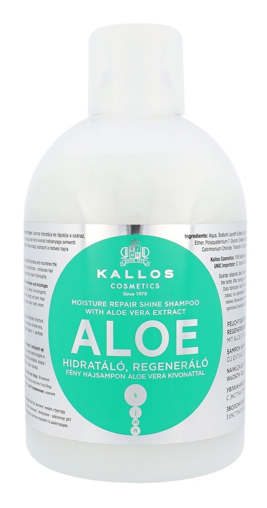 Kallos Cosmetics Aloe Vera šampoon 1000 ml цена и информация | Šampoonid | hansapost.ee