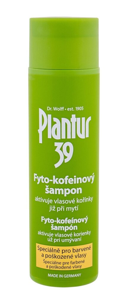 Plantur 39 Phyto-Coffein Colored Hair šampoon 250 ml цена и информация | Šampoonid | hansapost.ee