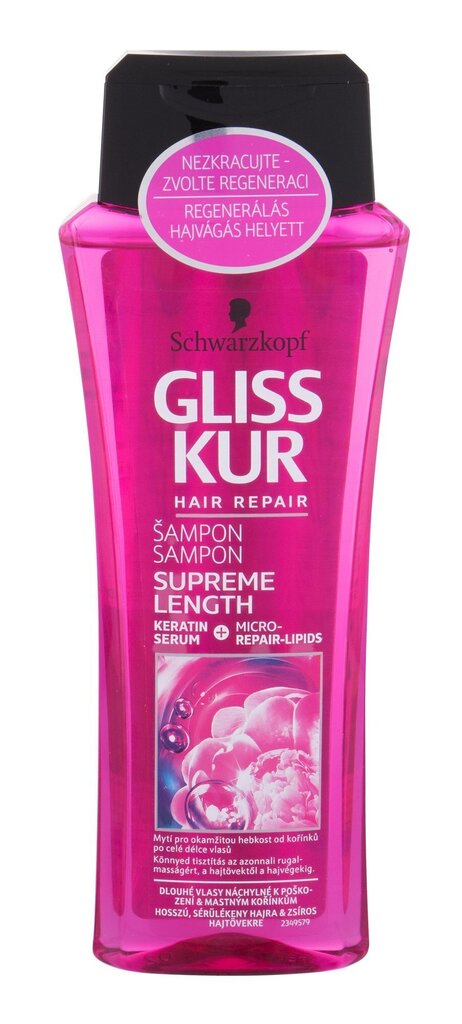 Šampoon Schwarzkopf GLISS KUR Supreme Length 250 ml цена и информация | Šampoonid | hansapost.ee