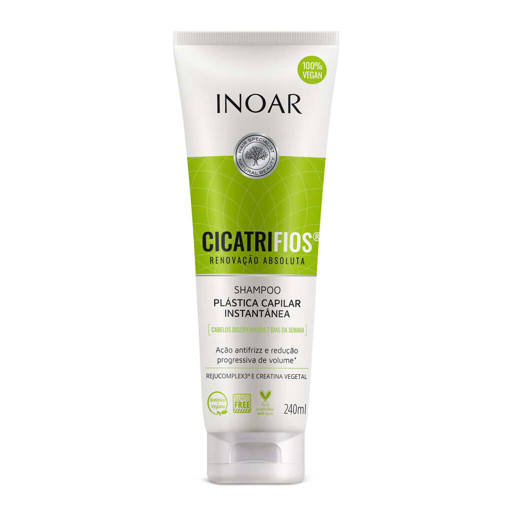 Juuste struktuuri taastav šampoon INOAR CicatriFios Shampoo 240 ml цена и информация | Šampoonid | hansapost.ee