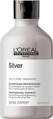 Kollast tooni neutraliseeriv šampoon hallidele ja heledatele juustele L'Oreal Professionnel Serie Expert Silver 300 ml hind ja info | Šampoonid | hansapost.ee