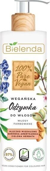 Toitev taastav palsam värvitud ja kuivadele juustele Bielenda 100% Pure Vegan, 240 ml цена и информация | Palsamid | hansapost.ee