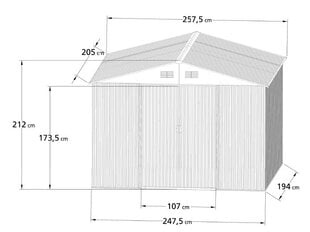 Домик для инструментов Hecht 2,5 x 2 x 2,1 m цена и информация | Садовые сараи, дровницы | hansapost.ee