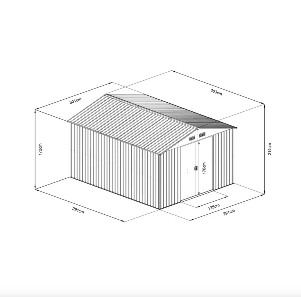 Kuur Hecht Plus 10X10, 3,15x3,15x2,175 m цена и информация | Aiamajad ja kuurid | hansapost.ee