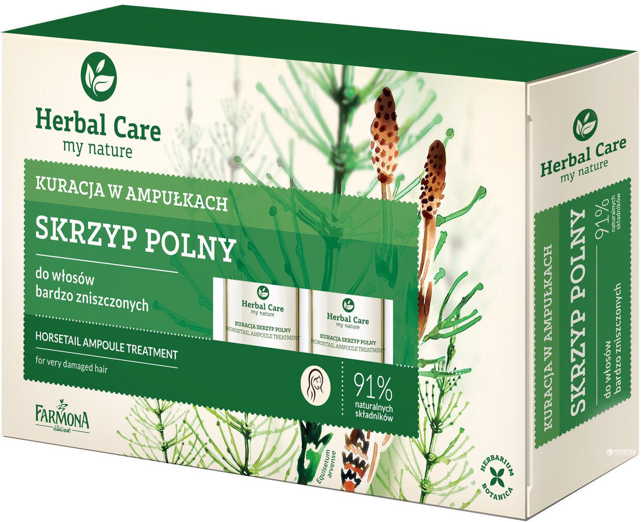 Juukseid tugevdav seerum korte ja aaloe ekstraktiga Farmona Herbal Care 5x5 ml цена и информация | Juuksemaskid, õlid ja seerumid | hansapost.ee