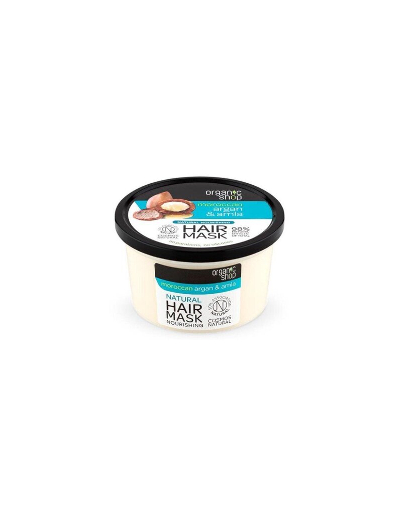 Toitev juuksemask Organic Shop Argan & amla, 250 ml hind ja info | Juuksemaskid, õlid ja seerumid | hansapost.ee