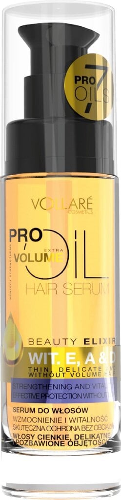 Kohevust andev juukseõli Vollare Pro Oils 30 ml hind ja info | Juuksemaskid, õlid ja seerumid | hansapost.ee