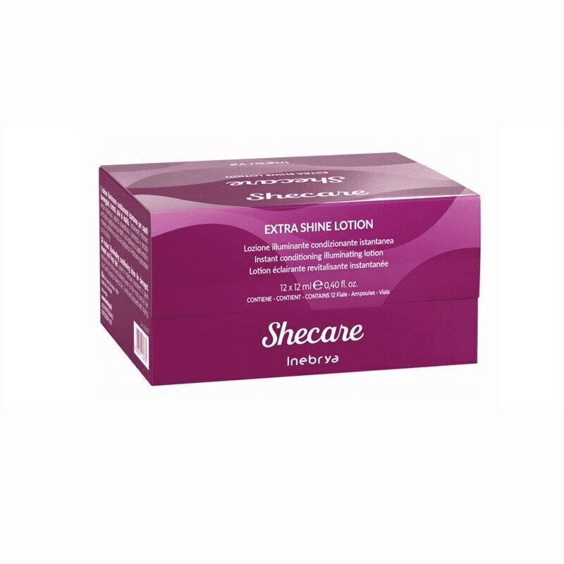 Juukseseerum Inebrya Shecare Extra Shine, 12x12 ml hind ja info | Juuksemaskid, õlid ja seerumid | hansapost.ee