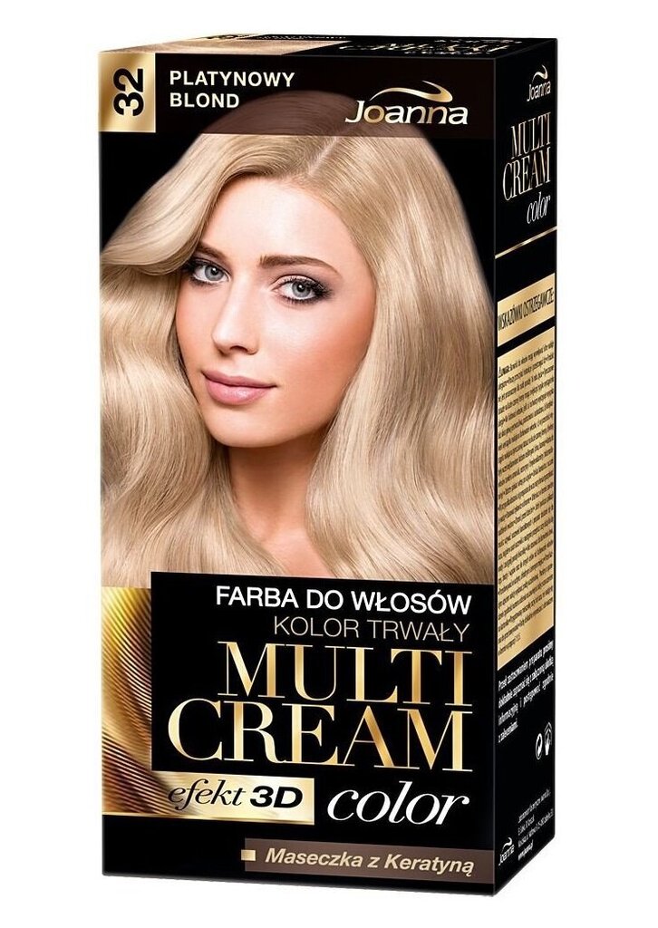 Juuksevärv Joanna Multi Cream Color 100 ml, 32 Platinum Blond цена и информация | Juuksevärvid | hansapost.ee