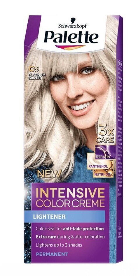 Kreemjas juuksevärv Schwarzkopf Palette Intensive Color Creme, C9 Platinum silver hind ja info | Juuksevärvid | hansapost.ee