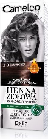 Juuksevärv Delia Cosmetics Cameleo Henna Herbal 75 g, 3.3 Chocolate Brown hind ja info | Juuksevärvid | hansapost.ee