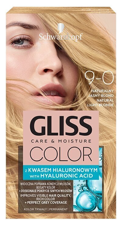 Juuksevärv Schwarzkopf Gliss Color 9-0 LOOMULIK HELEBLOND hind ja info | Juuksevärvid | hansapost.ee