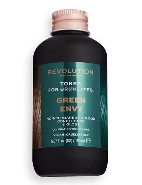 Poolpüsiv juuksevärv brünettidele Revolution Haircare London Tones for Brunettes, 150 ml, Green Envy цена и информация | Juuksevärvid | hansapost.ee