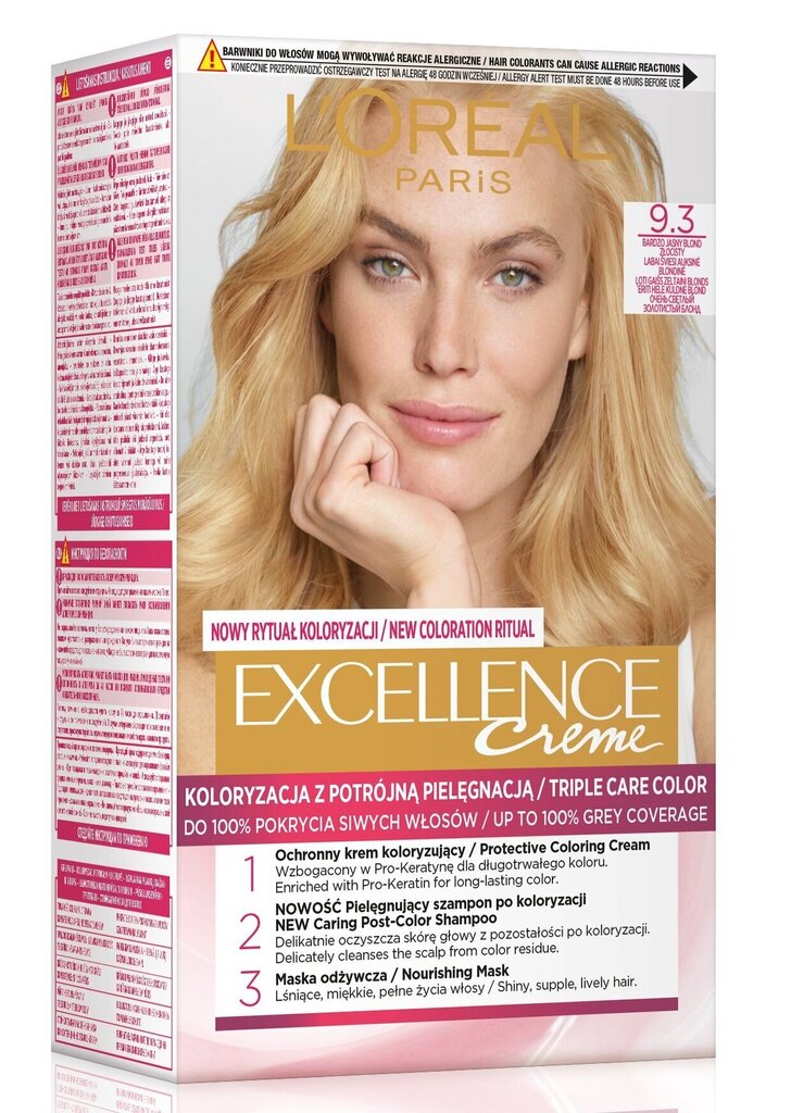 L'Oréal Paris Excellence CRÈME püsivärv, 9.3 hind ja info | Juuksevärvid | hansapost.ee