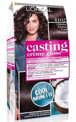 Juuksevärv L'Oreal Paris Casting Creme Gloss, 4102 Cool Chestnut hind ja info | Juuksevärvid | hansapost.ee