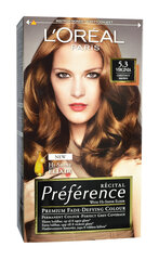 Стойкая краска для волос L'Oreal Paris Preference, 5.3 Virgine цена и информация | Краска для волос | hansapost.ee
