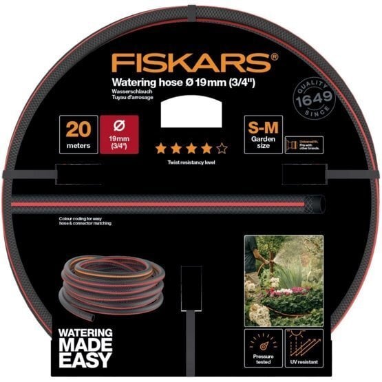 Aiavoolik Fiskars Q4, 19mm (3/4'') 20 m цена и информация | Niisutussüsteemid, kastmisvoolikud ja kastekannud | hansapost.ee