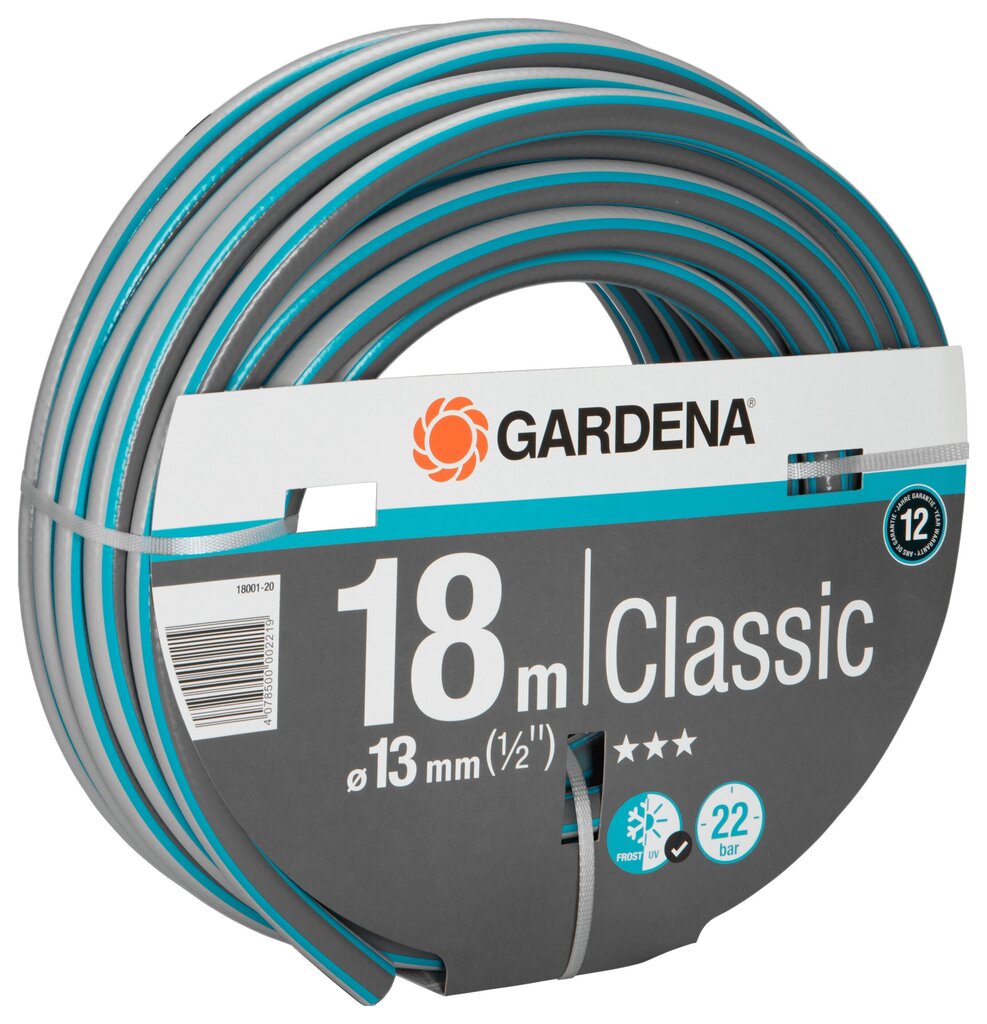 Kastmisvoolik Gardena Classic 1/2", 18 m цена и информация | Niisutussüsteemid, kastmisvoolikud ja kastekannud | hansapost.ee