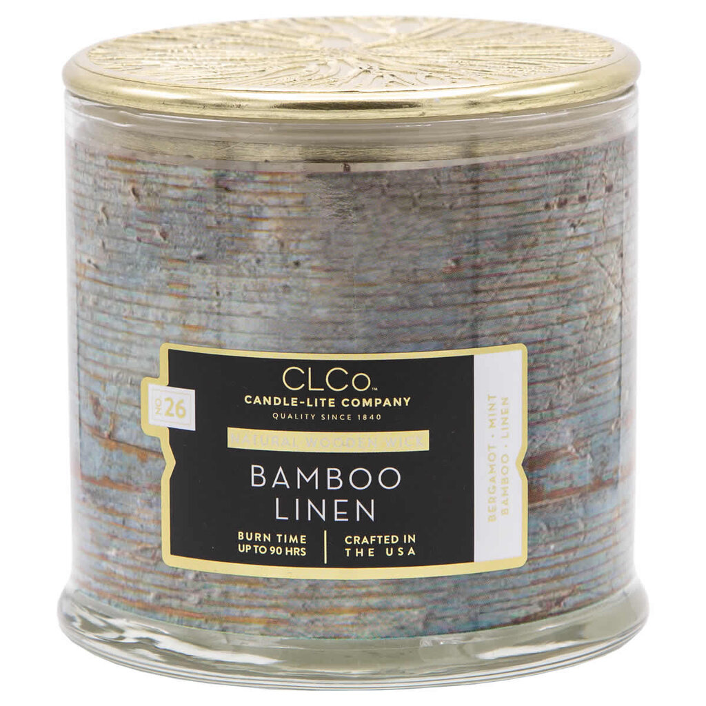 Lõhnaküünal kaanega Candle-Lite Bamboo Linen, 396 g цена и информация | Küünlad, küünlajalad | hansapost.ee