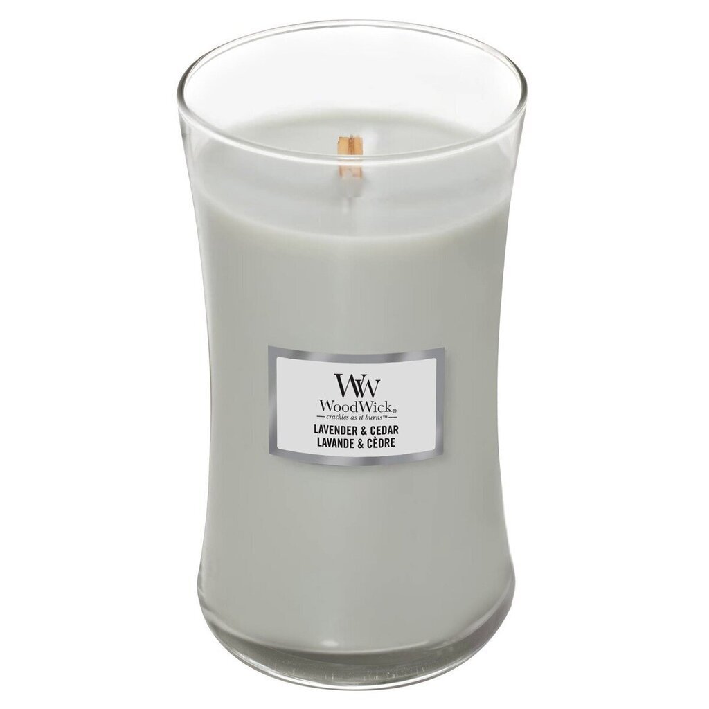 WoodWick lõhnaküünal Lavender & Cedar, 609 g price and information | Küünlad, küünlajalad | hansapost.ee