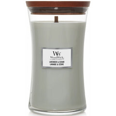 WoodWick ароматическая свеча Lavender & Cedar, 609 г цена и информация | Подсвечники, свечи | hansapost.ee