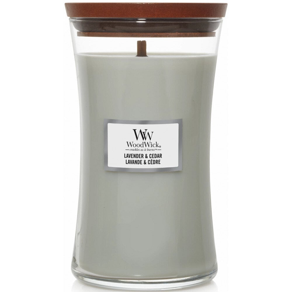 WoodWick lõhnaküünal Lavender & Cedar, 609 g price and information | Küünlad, küünlajalad | hansapost.ee