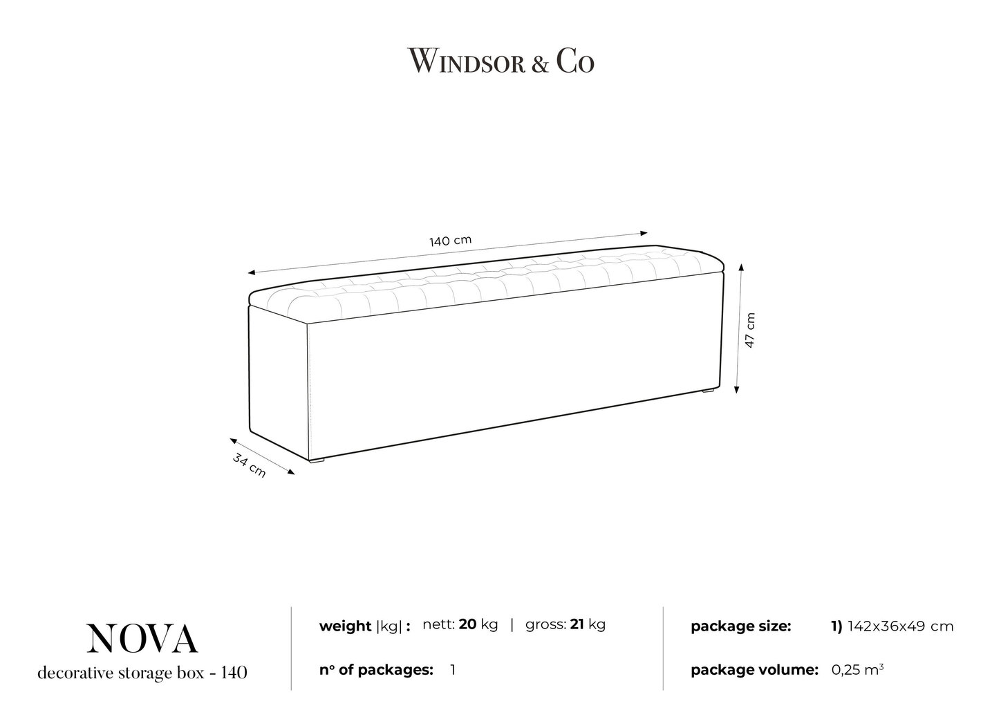 Tumba hoiukastiga Windsor and Co Nova 140, beež hind ja info | Kott-toolid, tumbad, järid | hansapost.ee