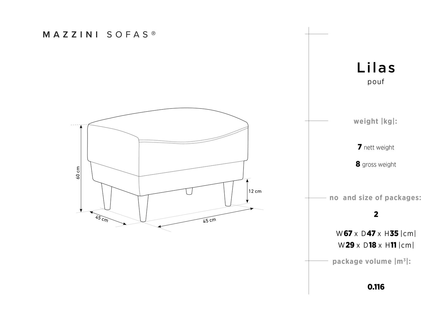 Tumba Mazzini Sofas Lilas, kollane hind ja info | Kott-toolid, tumbad, järid | hansapost.ee