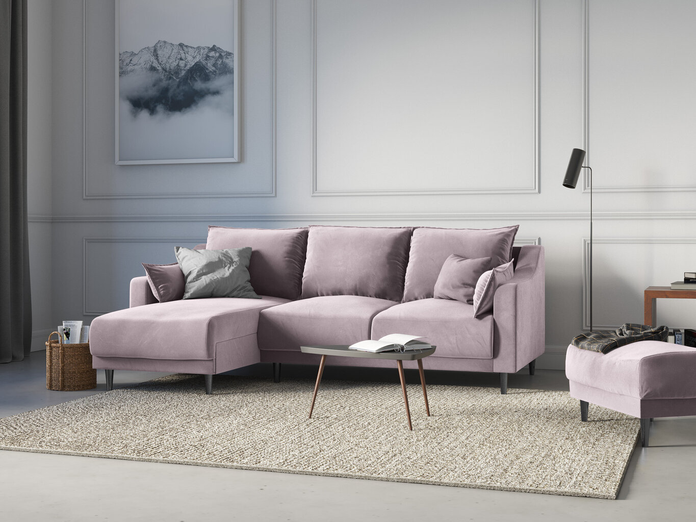 Tumba Mazzini Sofas Lilas, roosa hind ja info | Kott-toolid, tumbad, järid | hansapost.ee