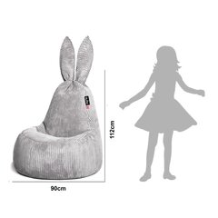 Kott-tool Qubo™ Daddy Rabbit Silver, helehall цена и информация | Кресла-мешки и пуфы | hansapost.ee