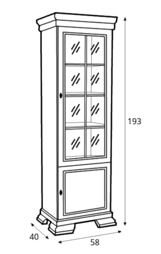 Vitriin Kora KRW 1, valge hind ja info | Vitriinid | hansapost.ee