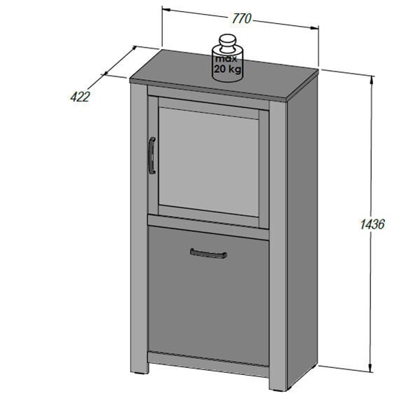 Vitriinkapp Havana HVNV411R, tamm hind ja info | Vitriinid | hansapost.ee