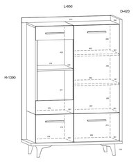 Витрина Meblocross Box 13 3D, светло-коричневая/белая цена и информация | Витрины, серванты | hansapost.ee