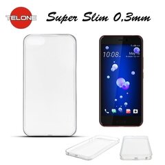 Telone Ultra Slim 0.3mm Back Case HTC U11 / U11 Dual супер тонкий чехол Прозрачный цена и информация | Чехлы для телефонов | hansapost.ee