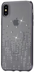 DEVIA Meteor luxury тонкий чехол-крышка для Apple iPhone X / iPhone XS Черный с SWAROVSKI элементами цена и информация | Чехлы для телефонов | hansapost.ee