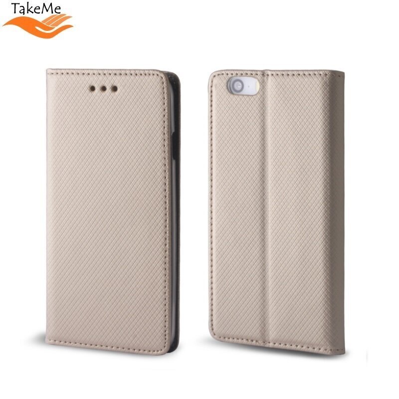 TakeMe Smart Magnetic Fix Book Case ilma klambrita Huawei P20 Lite (2019) Gold цена и информация | Telefonide kaitsekaaned ja -ümbrised | hansapost.ee