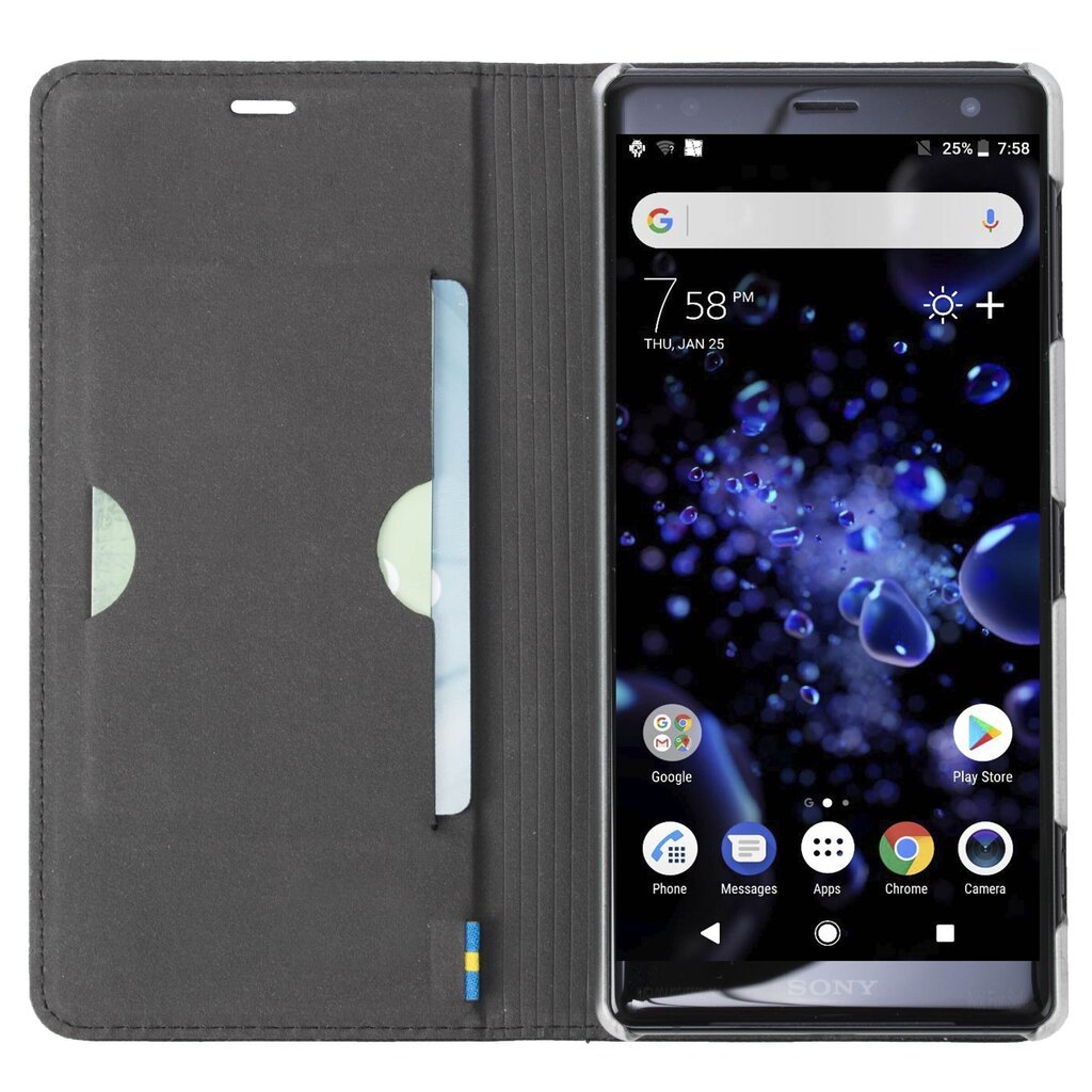 Telefoniümbris Krusell Malmo 2 Card FolioCase telefonile Sony Xperia XZ2 Premium, must цена и информация | Telefonide kaitsekaaned ja -ümbrised | hansapost.ee