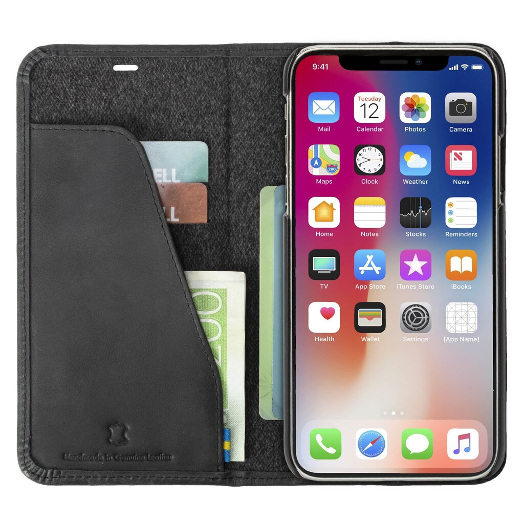 Telefoniümbris Krusell Sunne 4 Card FolioWallet, sobib Apple iPhone X/XS, must hind ja info | Telefonide kaitsekaaned ja -ümbrised | hansapost.ee