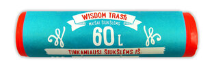 Мешки для мусора Wisdom Trash, привязанные, 60л, 8 шт цена и информация | Мусорные мешки | hansapost.ee