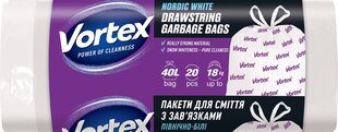 Prügikotid paeltega Vortex North white 55х57 40L/20 tk цена и информация | Мешки для мусора | hansapost.ee