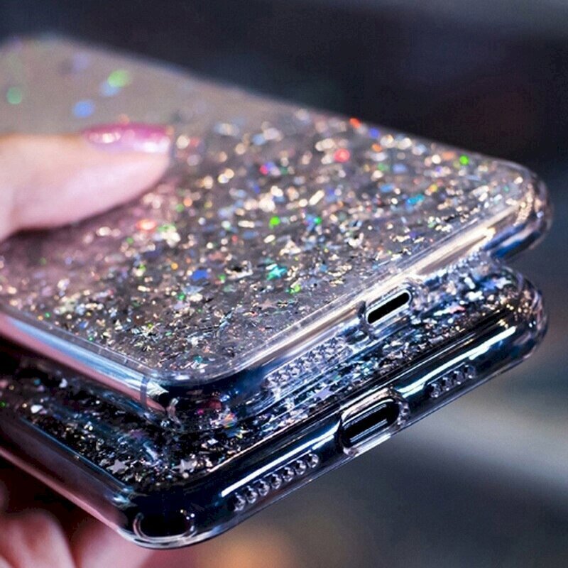 Silikoonist ümbris Fusion Glue Glitter Back Case Huawei P40 Lite E, sinine hind ja info | Telefonide kaitsekaaned ja -ümbrised | hansapost.ee