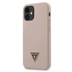 Силиконовый металлический треугольный чехол Guess для iPhone 12 mini 5.4, светло-розовый GUHCP12SLSTMLP цена и информация | Чехлы для телефонов | hansapost.ee