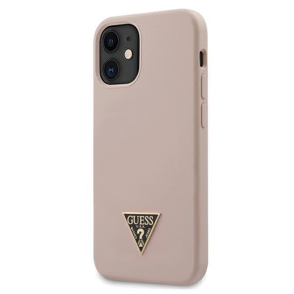 Apple iPhone 12 Mini ümbris Guess Metal Triangle Light Pink hind ja info | Telefonide kaitsekaaned ja -ümbrised | hansapost.ee