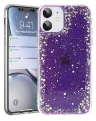 Silikoonist telefoniümbris Fusion Glue Glitter Apple iPhone 12 / 12 Pro, lilla hind ja info | Telefonide kaitsekaaned ja -ümbrised | hansapost.ee