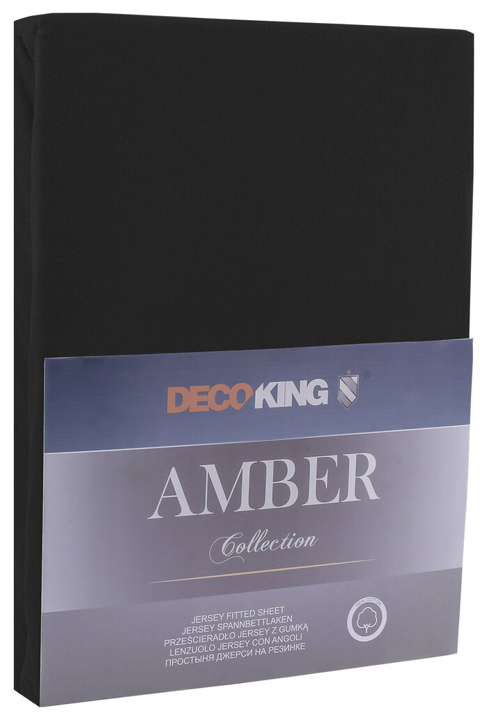 Kummiga voodilina DecoKing Jersey Amber Black, 180x200 cm цена и информация | Voodilinad | hansapost.ee