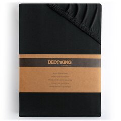 DecoKing jersey Amber Black простынь с резинкой, 180x200 см цена и информация | Простыни | hansapost.ee